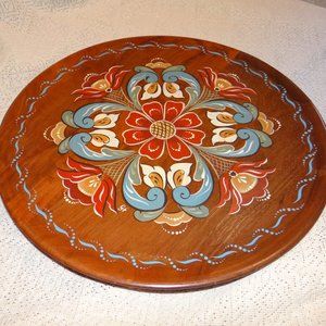 Wooden Charger/Plate FOLK Painting Gisele Hoeger
